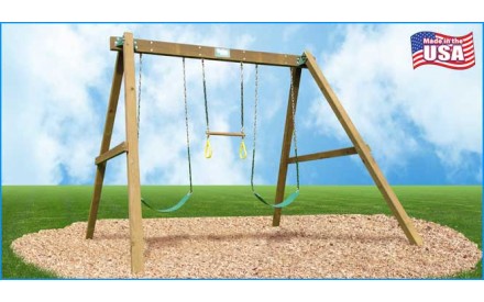Classic Wooden Swing Set / Swing Beam & Chained Accessories