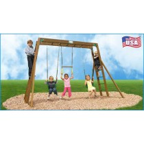 Classic Wooden Swing Set / Monkey Bars & Chained Accessories