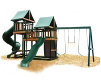 Kidwise Congo Monkey Playsystems #3 Swing Set Green & Sand